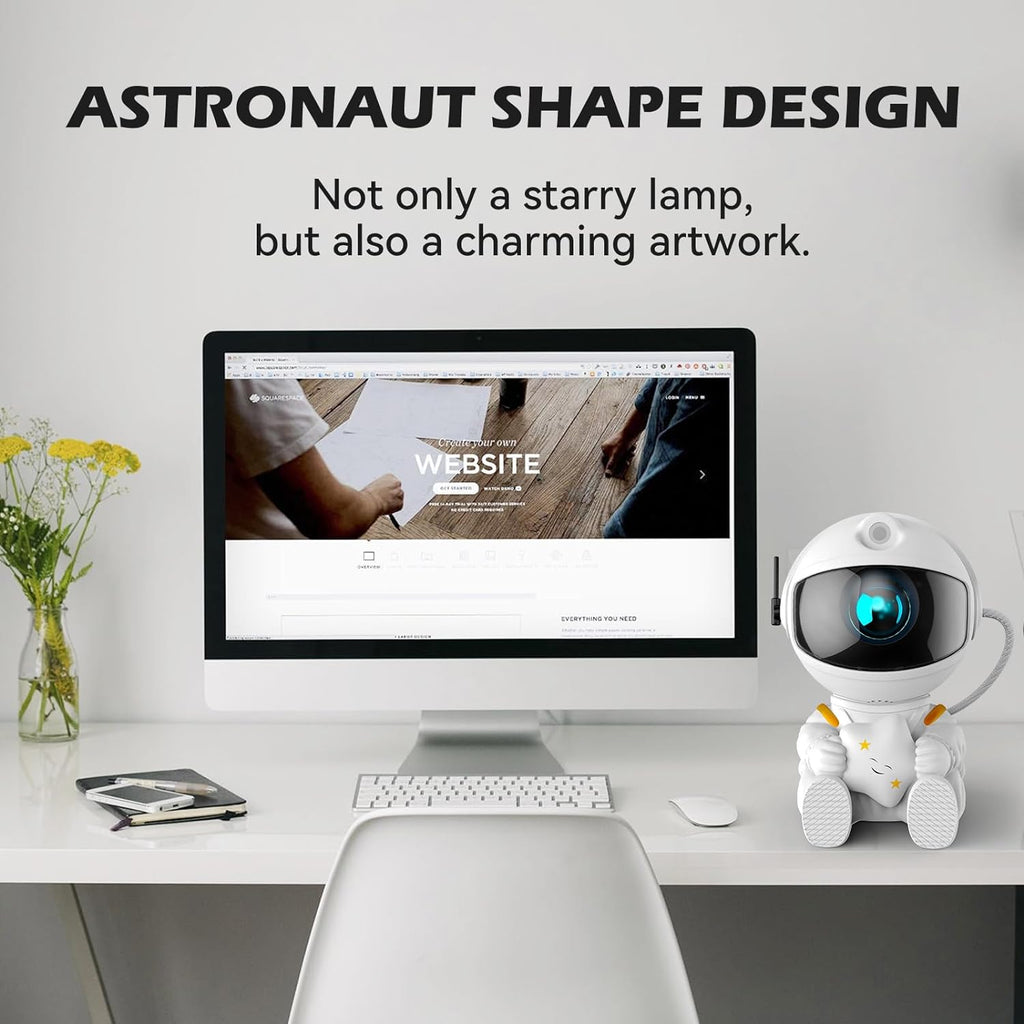 FSSQLBFLC Astronaut Galaxy Projector, Night Light for Kids, Space-Theme | Star Projector Casts a Dreamy Nebula on Your Bedroom Ceiling. Remote & Timer, 8 Light Modes. Great Gift & Bedroom Decor.