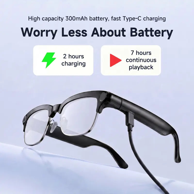 AI Smart Glasses | 8MP HD Camera, Real-Time Translation, Open-Ear Audio & AI Voice Assistant