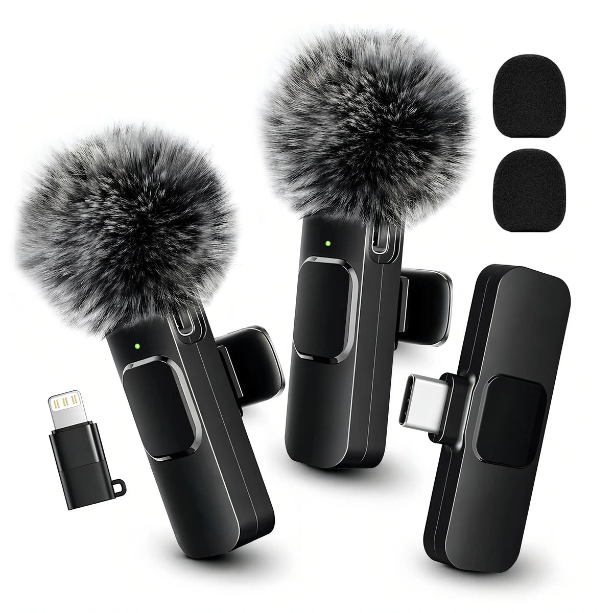 HITOZON Wireless Lavalier Microphone with Noise Reduction - Plug-And-Play Portable USB-C Lapel Mic for Iphone 15/16/17, Ipad, Android Smartphones, Camera Audio Recording - Mini Wireless Microphone Phone Accessories for Vlog, Youtube Clip-On Microphone