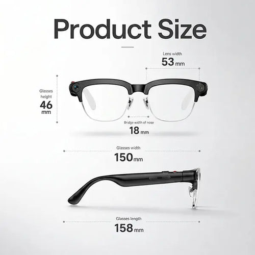 AI Smart Glasses | 8MP HD Camera, Real-Time Translation, Open-Ear Audio & AI Voice Assistant
