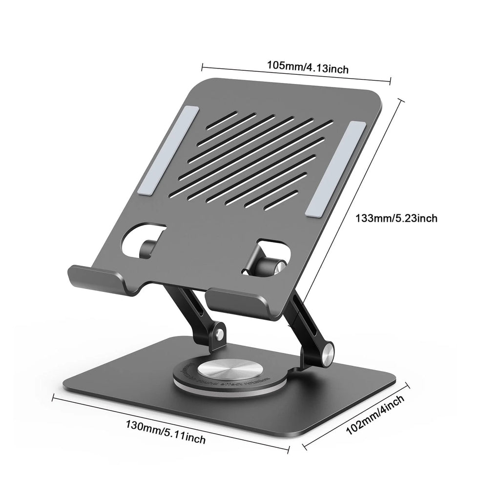 Tablet Stand for Desk,  Adjustable & Foldable Phone Stand for Desk, Compatible with Tablet/Pad/Phone and More, Black