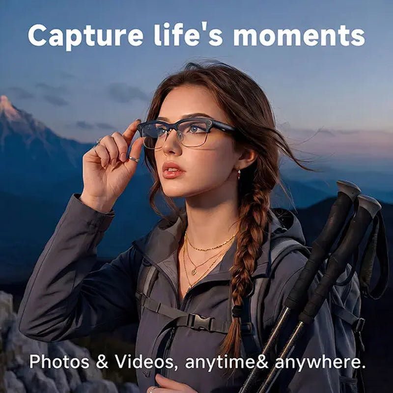 AI Smart Glasses | 8MP HD Camera, Real-Time Translation, Open-Ear Audio & AI Voice Assistant