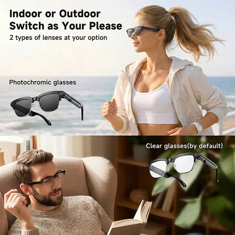 AI Smart Glasses | 8MP HD Camera, Real-Time Translation, Open-Ear Audio & AI Voice Assistant